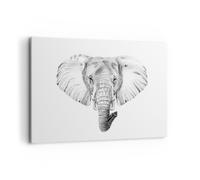 Impression sur Toile 100x70cm Tableaux Éléphant afrique illustration enfants
