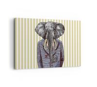 Impression sur Toile 100x70cm Tableaux Elephant Costume Abstraction illustration
