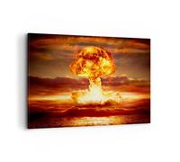 Impression sur Toile 100x70cm Tableaux Guerre bombe nu ire champignon