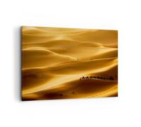 Impression sur Toile 100x70cm Tableaux Image Afrique sahara chameau paysage