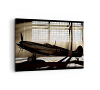 Impression sur Toile 100x70cm Tableaux Image Airplain Hangar vol historique