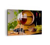 Impression sur Toile 100x70cm Tableaux Image Alcool baril boisson bouteille