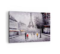 Impression sur Toile 100x70cm Tableaux Image Architecture paris eiffle france