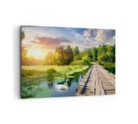 Impression sur Toile 100x70cm Tableaux Image architecture promenade Swan Paysage