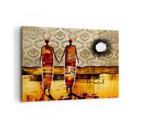 Impression sur Toile 100x70cm Tableaux Image Couple afrique désert folklore
