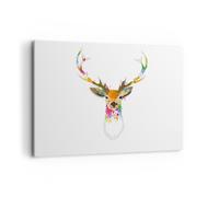 Impression sur Toile 100x70cm Tableaux Image Deer imaginaire graffiti graphique