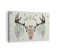 Impression sur Toile 100x70cm Tableaux Image Deer Mandala spiritualité sauvage
