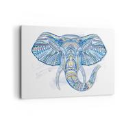 Impression sur Toile 100x70cm Tableaux Image Elephant modèles faune afrique
