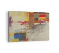 Impression sur Toile 100x70cm Tableaux Image L'Abstraction Les Couleurs Moderne