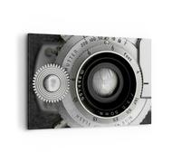 Impression sur Toile 100x70cm Tableaux Image Lentille Noir Et Blanc Vintage