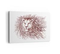 Impression sur Toile 100x70cm Tableaux Image Lion le roi la faune la fourrure