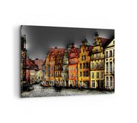 Impression sur Toile 100x70cm Tableaux Image maisons monuments historiques