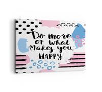 Impression sur Toile 100x70cm Tableaux Image Mots Motivation Heureux message