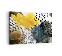 Impression sur Toile 100x70cm Tableaux Image Photo Abstraction Motifs Taches