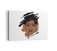 Impression sur Toile 100x70cm Tableaux Image Photo Africain Moderne Portrait