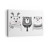 Impression sur Toile 100x70cm Tableaux Image Photo Amusant doux ours en peluche