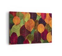 Impression sur Toile 100x70cm Tableaux Image Photo Automne Feuilles Graphismes