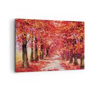 Impression sur Toile 100x70cm Tableaux Image Photo Automne Parc Avenue