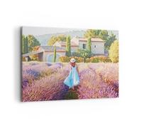Impression sur Toile 100x70cm Tableaux Image Photo Boho Bruyères Femme