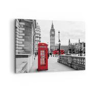 Impression sur Toile 100x70cm Tableaux Image Photo Cabanon Téléphone Londres