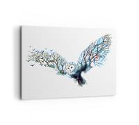 Moderne Impression sur Toile 100x70cm Image Tableau Decoration Murale Chouette sauvage forêt vol Grand Tableaux Decoratifs Muraux Chambre Horizontal Deco Cadre Décoration Salon Art Wall AA100x70-3122