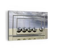 Impression sur Toile 100x70cm Tableaux Image Photo Chrome balles science