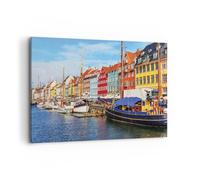 Impression sur Toile 100x70cm Tableaux Image Photo Copenhague Nahavn Navires