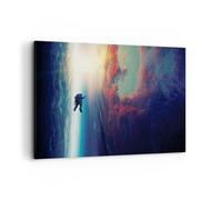 Impression sur Toile 100x70cm Tableaux Image Photo Cosmos Astronaute Planète