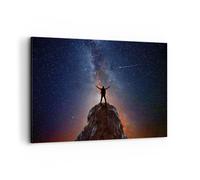 Impression sur Toile 100x70cm Tableaux Image Photo Cosmos Échelle Homme