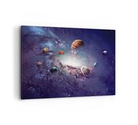 Impression sur Toile 100x70cm Tableaux Image Photo Cosmos Planètes Les étoiles