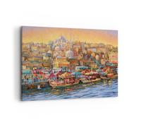 Impression sur Toile 100x70cm Tableaux Image Photo Couleurs Ville Turquie
