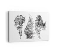 Impression sur Toile 100x70cm Tableaux Image Photo Dessin ange ailes plumes