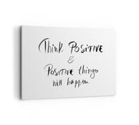 Impression sur Toile 100x70cm Tableaux Image Photo Devise Pensée Positivement