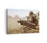 Impression sur Toile 100x70cm Tableaux Image Photo Enfance Avion Jouet