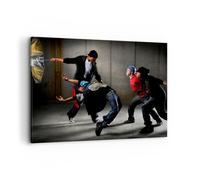 Impression sur Toile 100x70cm Tableaux Image Photo Équilibre danseurs saut