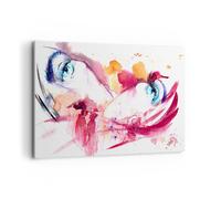 Impression sur Toile 100x70cm Tableaux Image Photo femme fleur été lune de miel