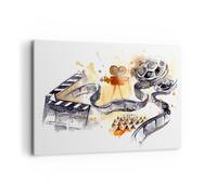 Impression sur Toile 100x70cm Tableaux Image Photo Film projecteur illustration