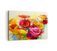 Impression sur Toile 100x70cm Tableaux Image Photo Fleurs Printemps Flore Jardin
