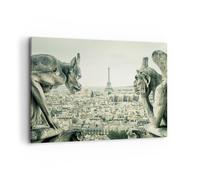 Impression sur Toile 100x70cm Tableaux Image Photo Gargouilles Paris Notre-Dame