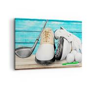 Impression sur Toile 100x70cm Tableaux Image Photo golf balle herbe sports