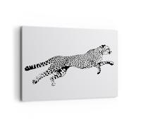 Impression sur Toile 100x70cm Tableaux Image Photo Guépard animaux points