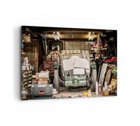 Impression sur Toile 100x70cm Tableaux Image Photo Historique Voiture Garage