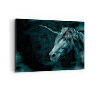 Impression sur Toile 100x70cm Tableaux Image Photo Infographie cheval corne