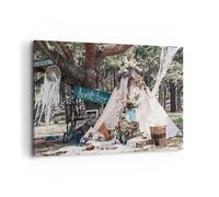 Impression sur Toile 100x70cm Tableaux Image Photo Jeunes Mariés Amour Paysage