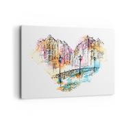 Impression sur Toile 100x70cm Tableaux Image Photo lieu ville Architecture coeur