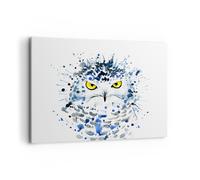 Impression sur Toile 100x70cm Tableaux Image Photo Mode design hibou aquarelle