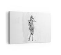 Impression sur Toile 100x70cm Tableaux Image Photo Nudité Femme Corps Decoration