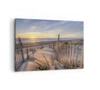 Impression sur Toile 100x70cm Tableaux Image Photo Ouest Le Soleil Dune