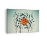 Impression sur Toile 100x70cm Tableaux Image Photo Ouest Le Soleil Herbe