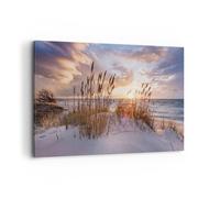 Impression sur Toile 100x70cm Tableaux Image Photo Ouest sur la plage Decoration